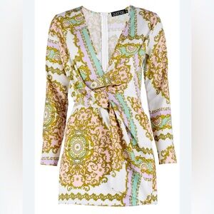 Boohoo Chain Print Shift Dress size 12